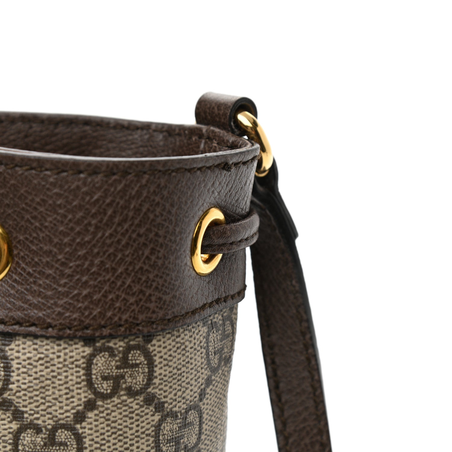 Gucci GG Supreme Monogram Web Mini Ophidia Bucket Bag Brown 11 of 11