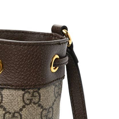 Gucci GG Supreme Monogram Web Mini Ophidia Bucket Bag Brown 11 of 11