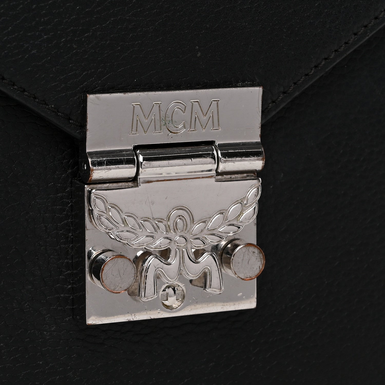 MCM Grained Calfskin Patricia Park Avenue Crossbody Bag Black 11 of 15