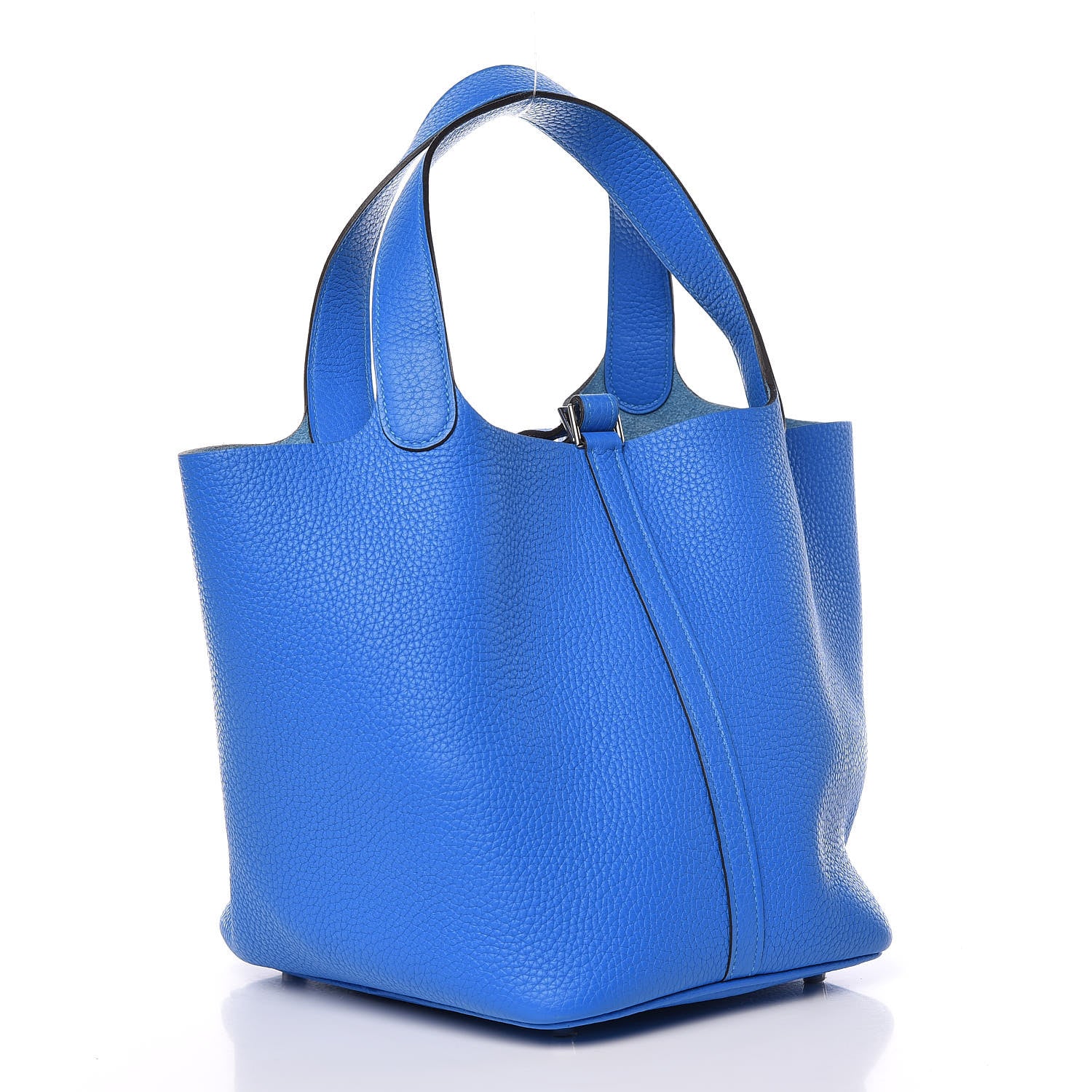 Hermes Taurillon Clemence Picotin Lock 22 MM Bleu Hydra 3 of 10