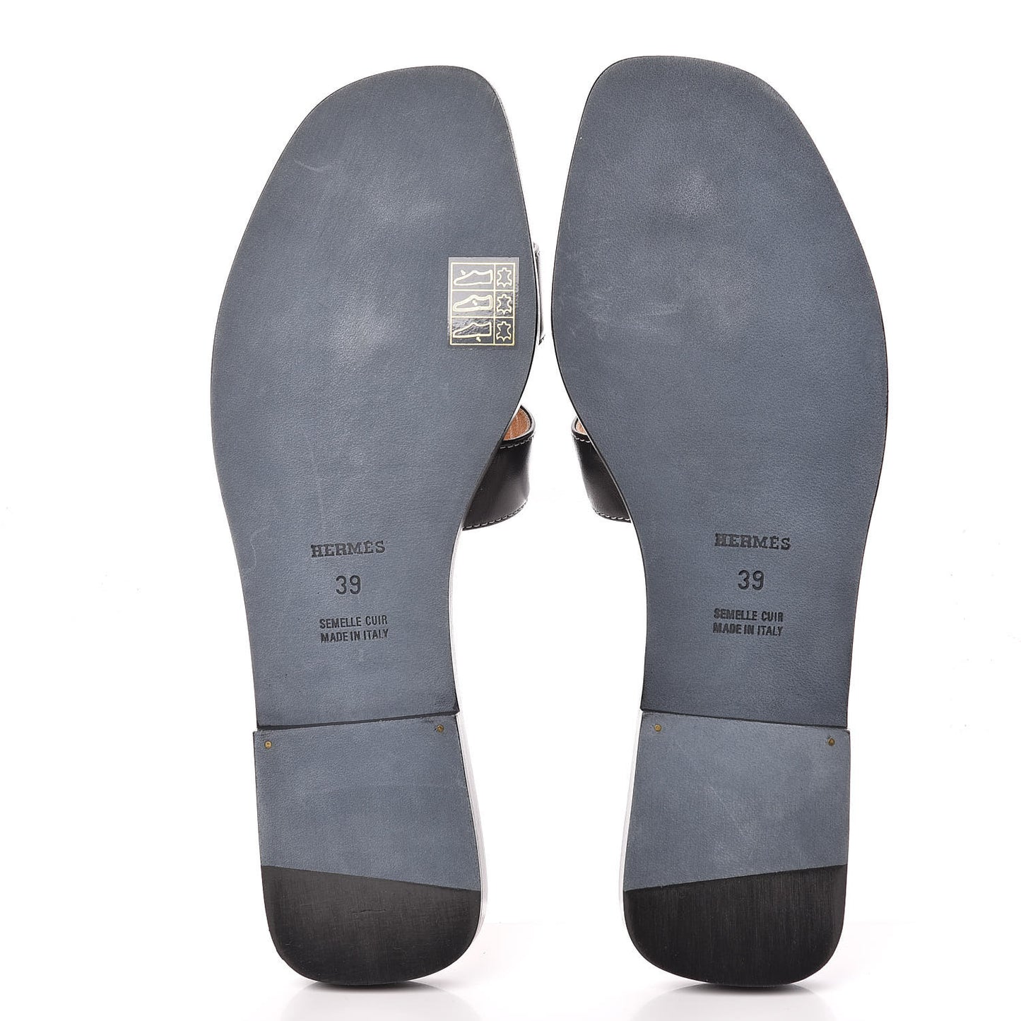 Box Calfskin Oran Sandals 39 Black