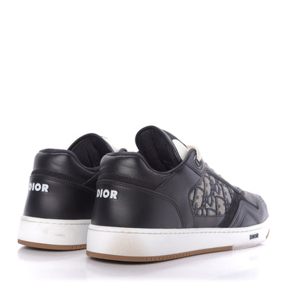 Christian Dior Smooth Calfskin Jacquard Oblique Mens B27 Low Top Sneakers 43 Black Blue 4 of 9