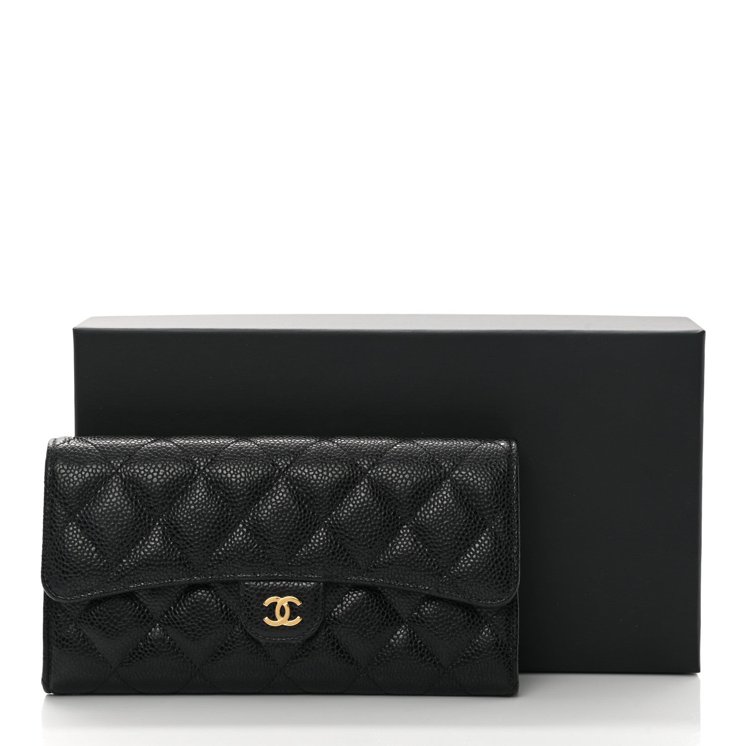 Chanel Caviar Quilted Large Gusset Flap Wallet Black 11 of 11