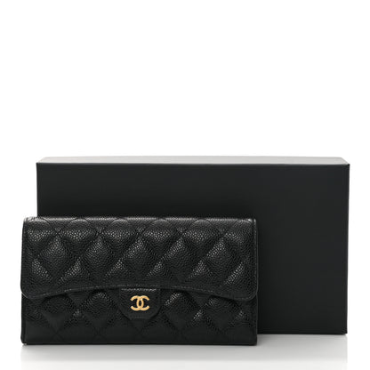 Chanel Caviar Quilted Large Gusset Flap Wallet Black 11 of 11