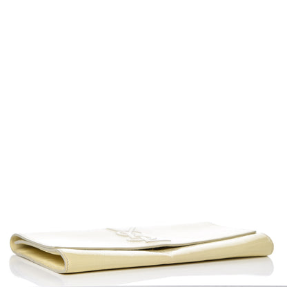 Saint Laurent Patent Calfskin Large Belle De Jour Clutch Off White 4 of 15