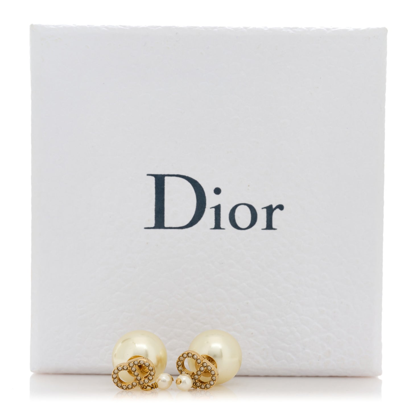 Pearl Crystal Tribal CD Drop Earrings Gold