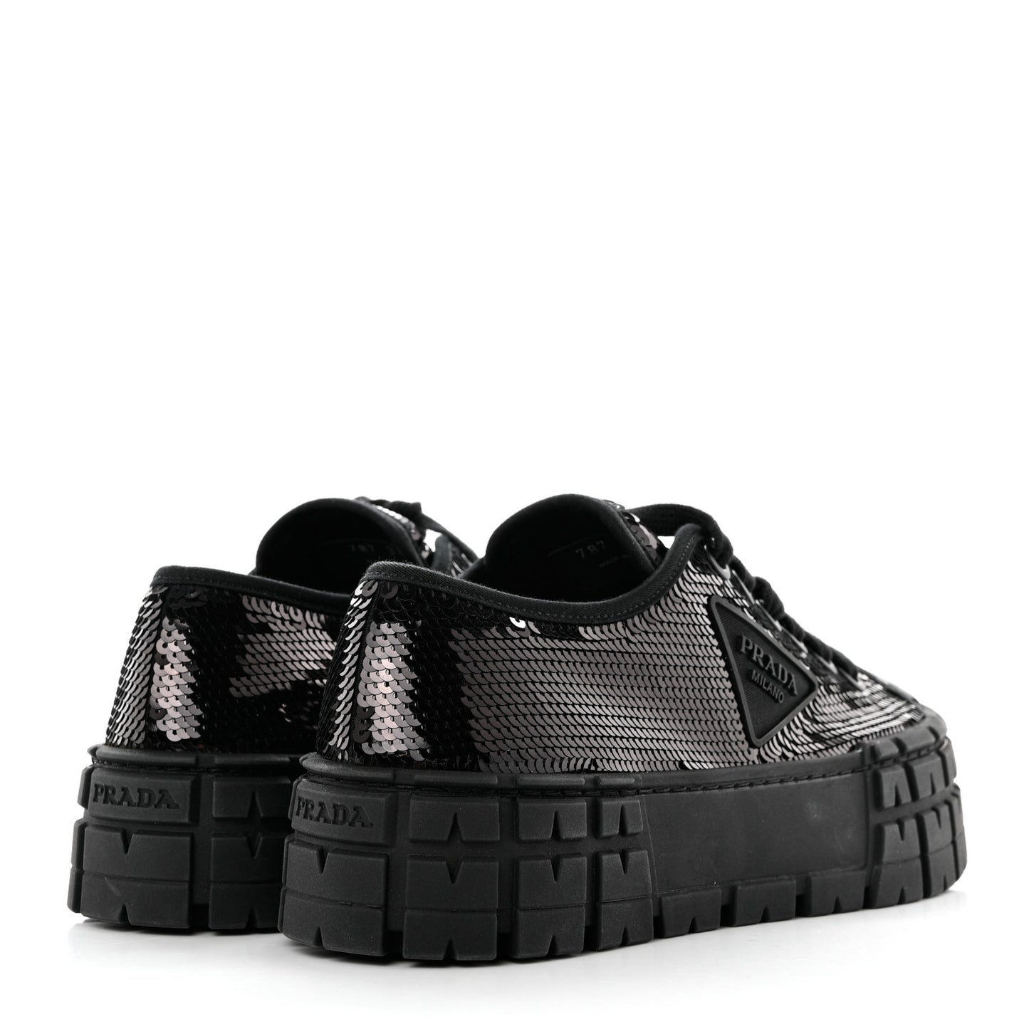 Paillettes Triangle Logo Double Wheel 50mm Sneakers 38 Black