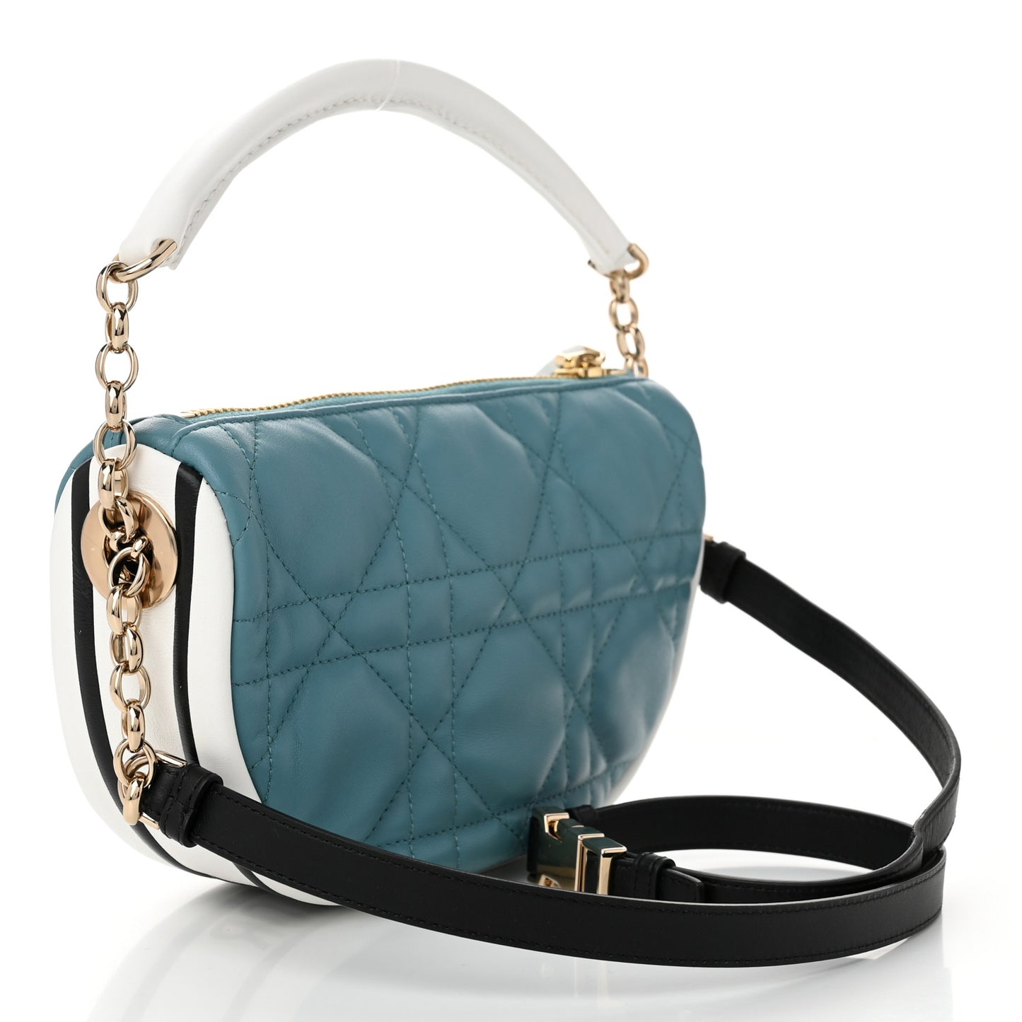Lambskin Cannage Small Dior Vibe Hobo Bag Cloud Blue