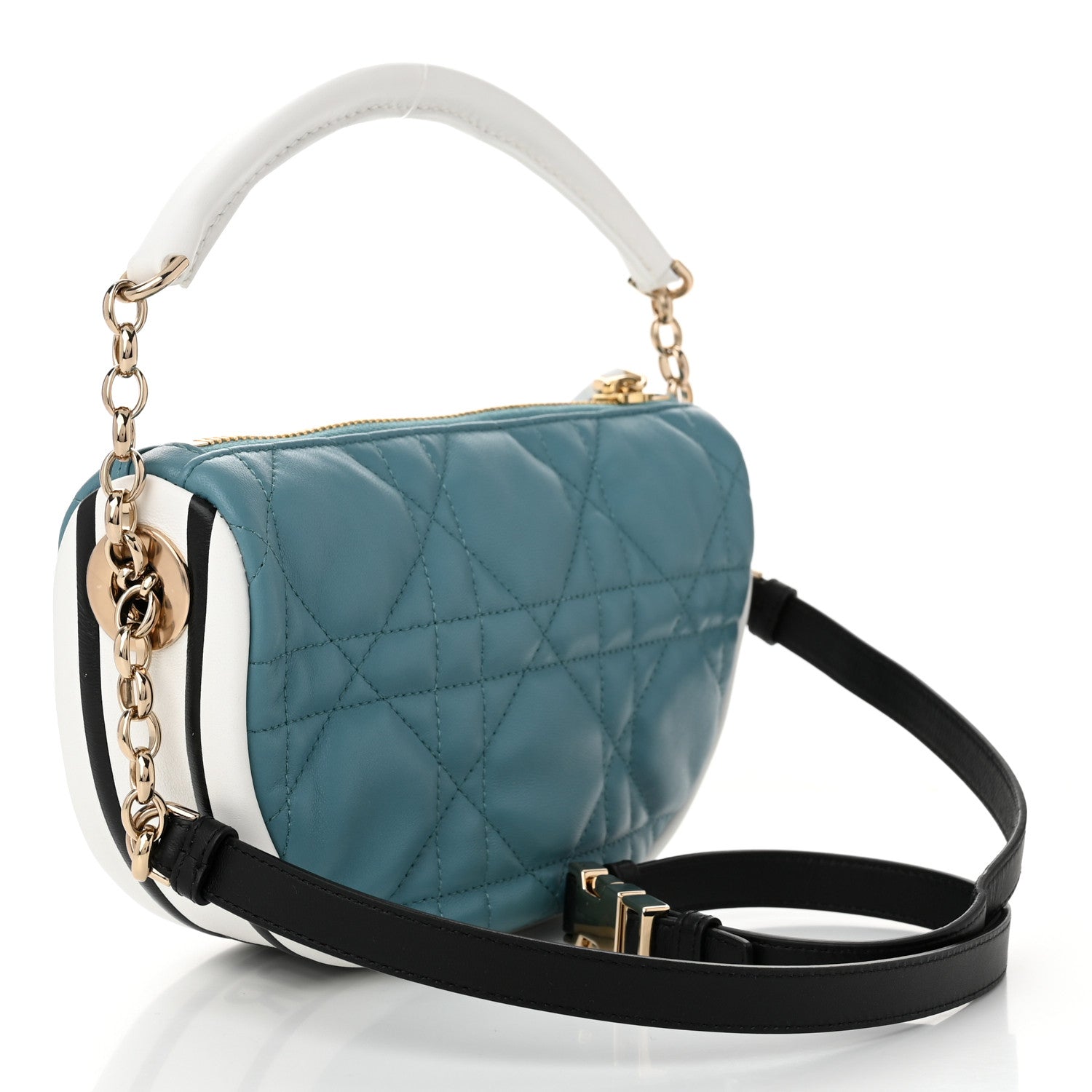 Christian Dior Lambskin Cannage Small Dior Vibe Hobo Bag Cloud Blue 3 of 10