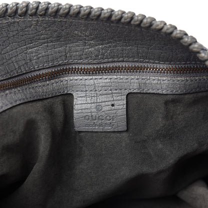 Gucci Calfskin Large Horsebit Chain Hobo Grey 8 of 9