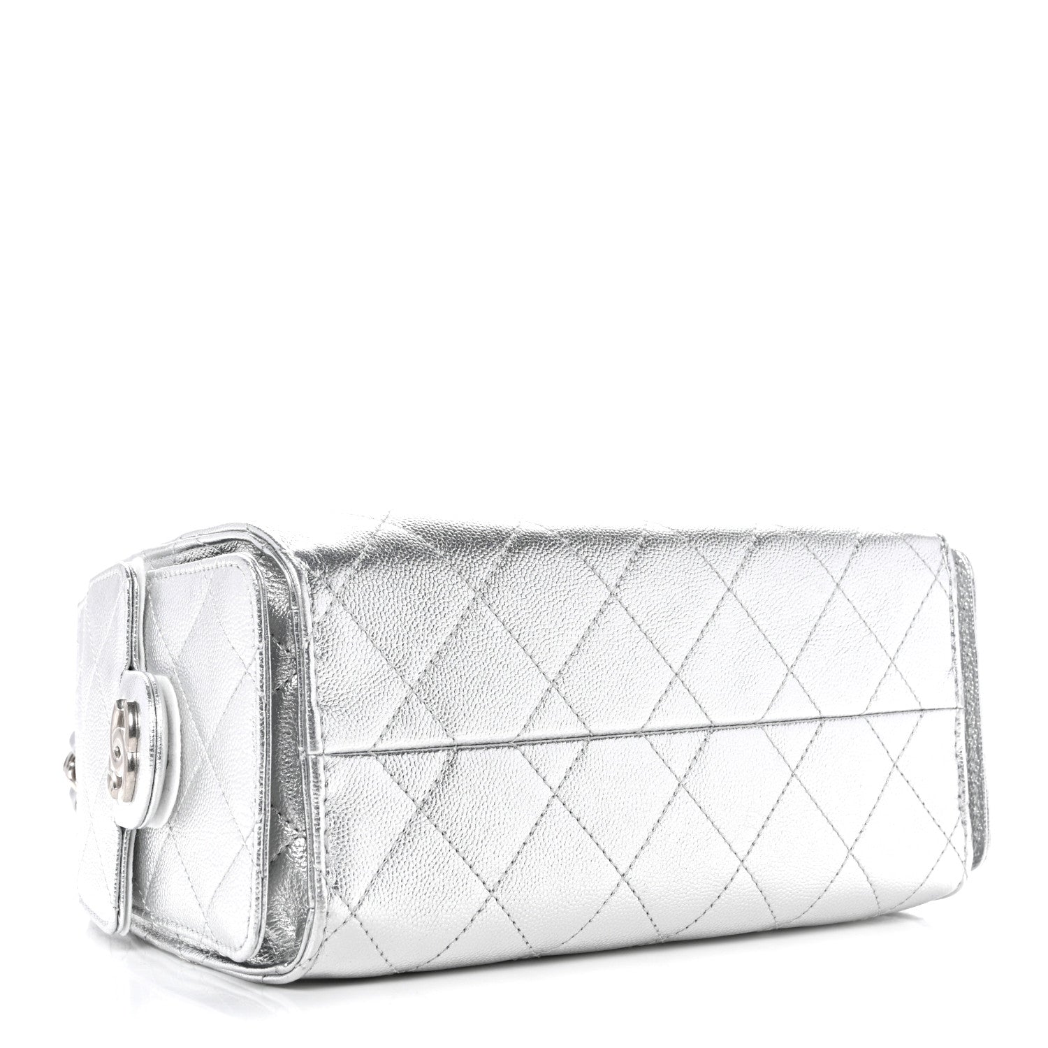 Chanel Metallic Caviar Quilted Mini Chanel 25 Handbag Silver 4 of 10