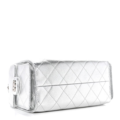 Chanel Metallic Caviar Quilted Mini Chanel 25 Handbag Silver 4 of 10