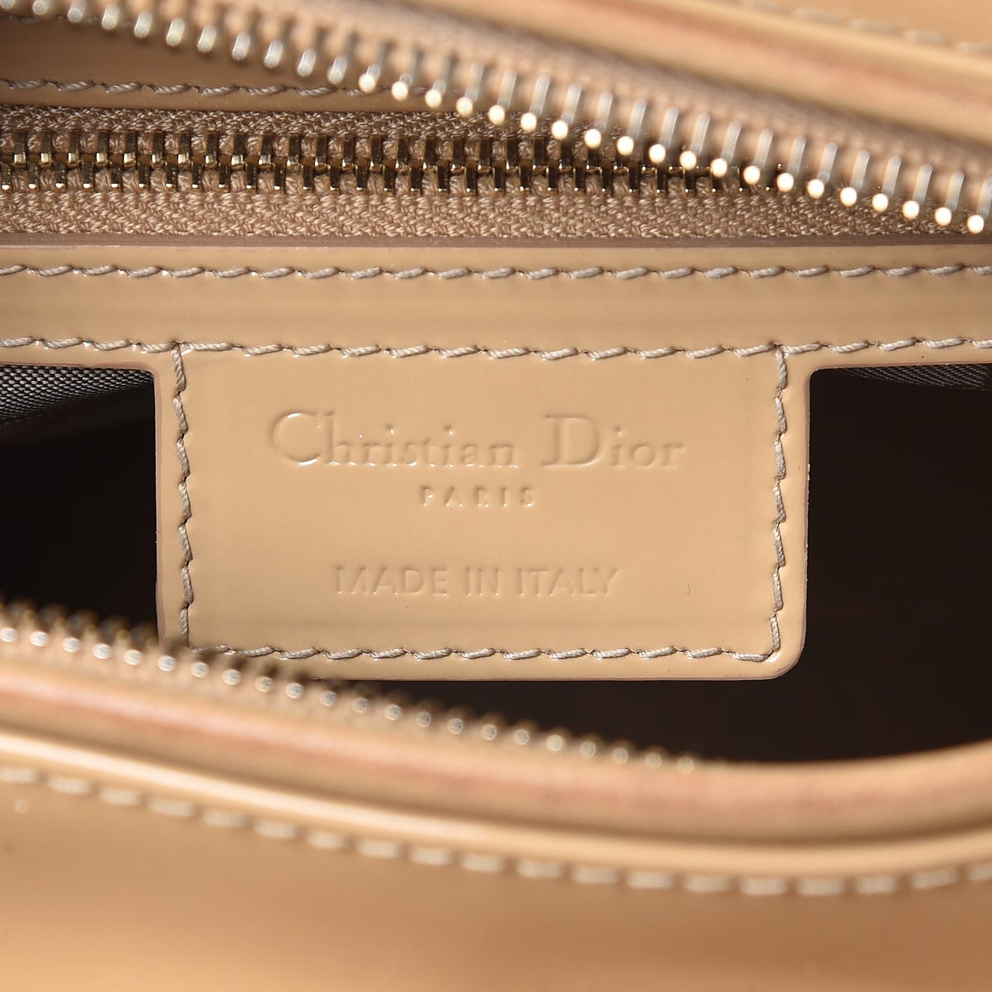 Patent Cannage Medium Lady Dior Beige
