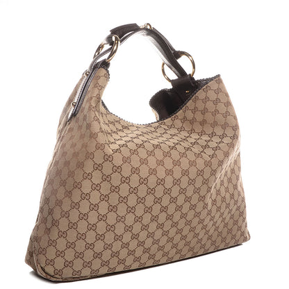 Gucci Monogram Large Horsebit Chain Hobo Dark Brown 3 of 7