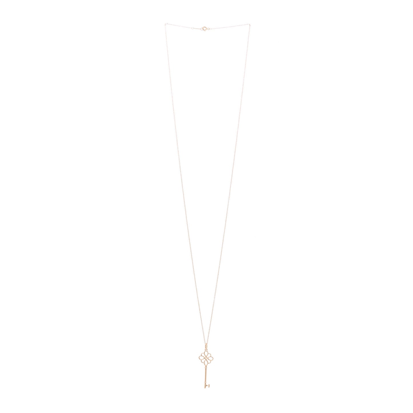18K Rose Gold Knot Key Pendant Necklace
