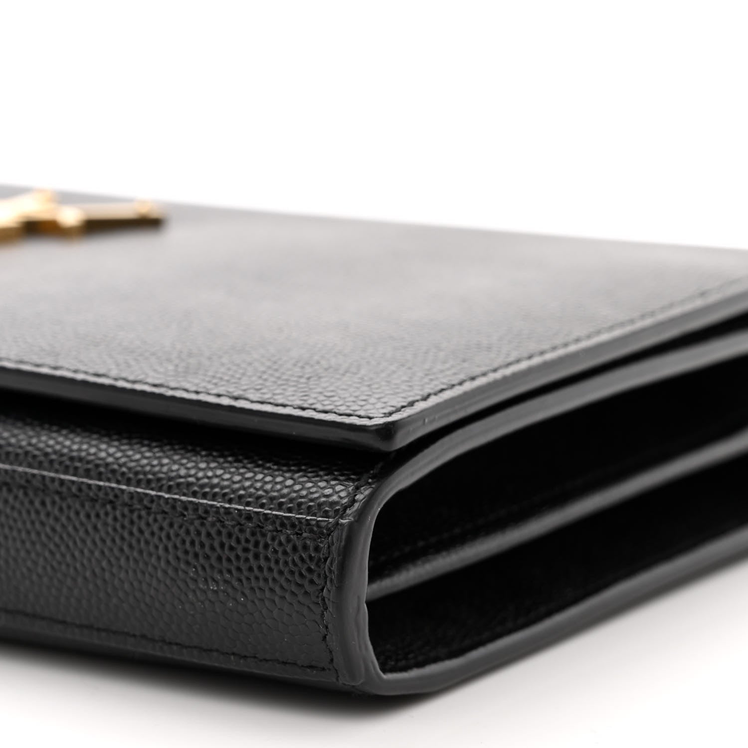 Saint Laurent Grain De Poudre Monogram Chain Wallet Black 10 of 11