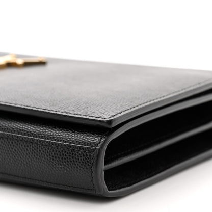Saint Laurent Grain De Poudre Monogram Chain Wallet Black 10 of 11