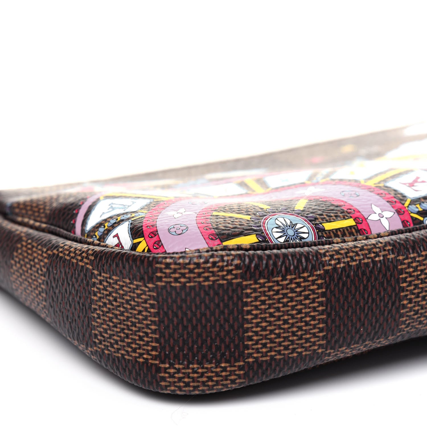 Louis Vuitton Damier Ebene 2020 Christmas Animation Big Wheel Mini Pochette Accessories Rose Ballerine 8 of 11