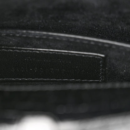 Saint Laurent Calfskin Crocodile Embossed Medium Monogram Sunset Black 7 of 12