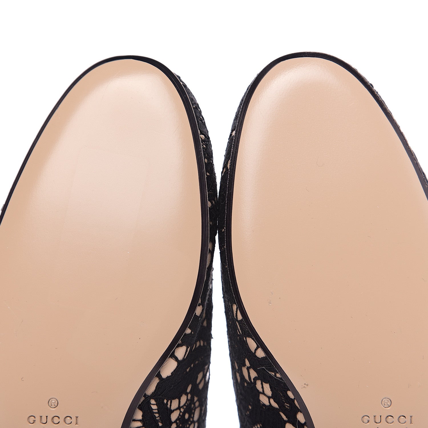 Gucci Lace Malaga Kid Womens Princetown Slippers 36.5 Black Skin Rose 9 of 9