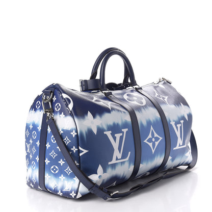 Louis Vuitton Monogram Escale Keepall Bandouliere 50 Blue 2 of 10