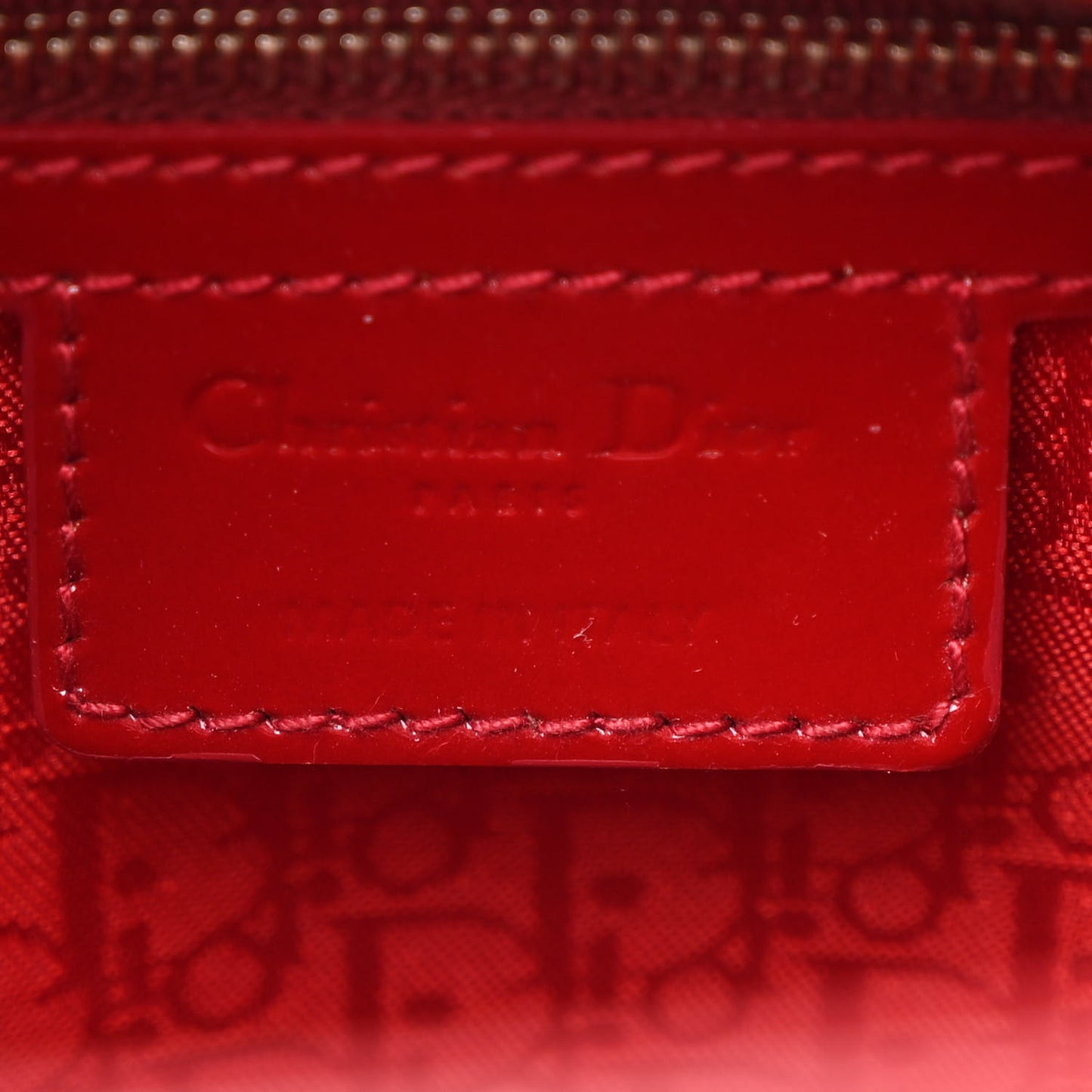Patent Cannage Large Lady Dior Red