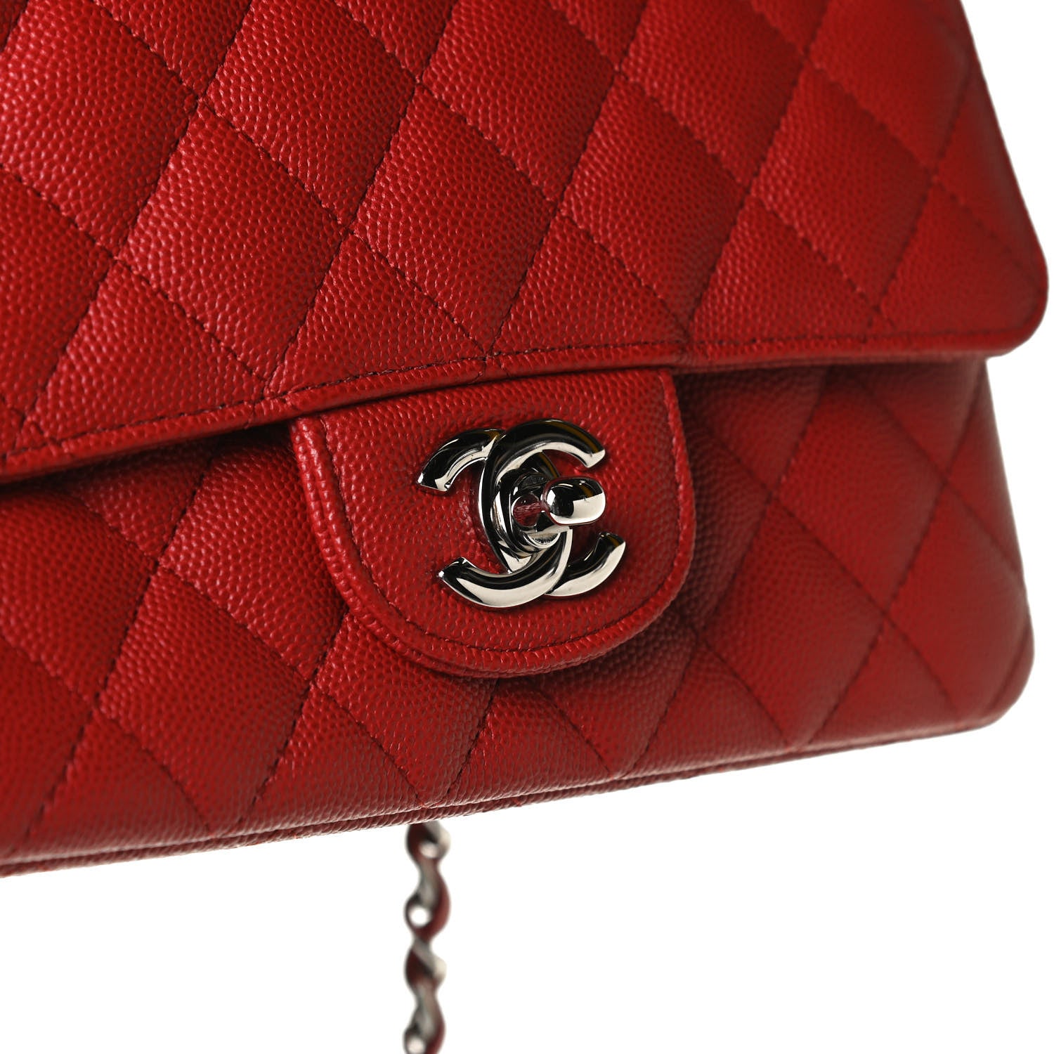 Chanel Caviar Quilted Mini Rectangular Flap Red 11 of 12