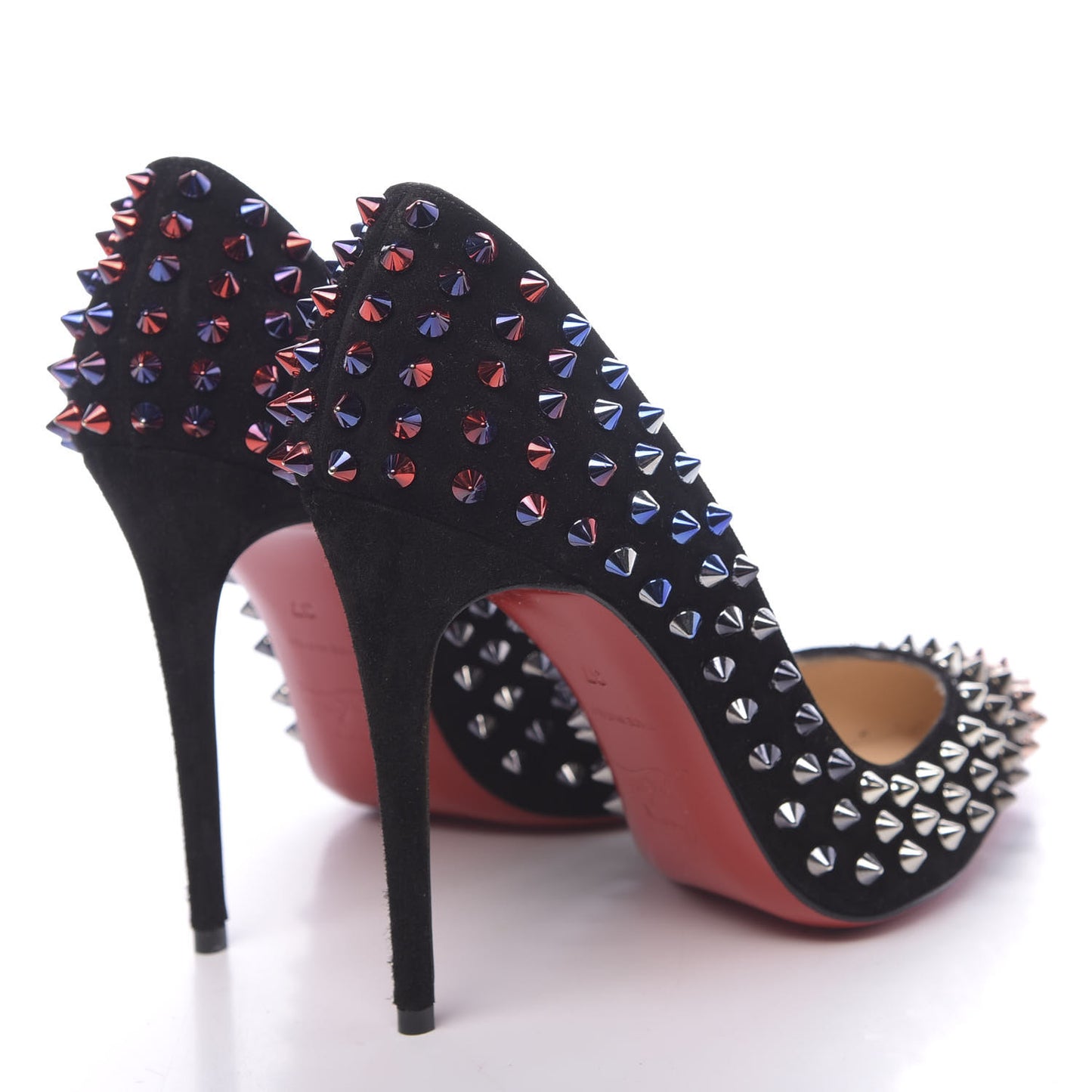 Suede Follies Spikes 100 Pumps 37 Black