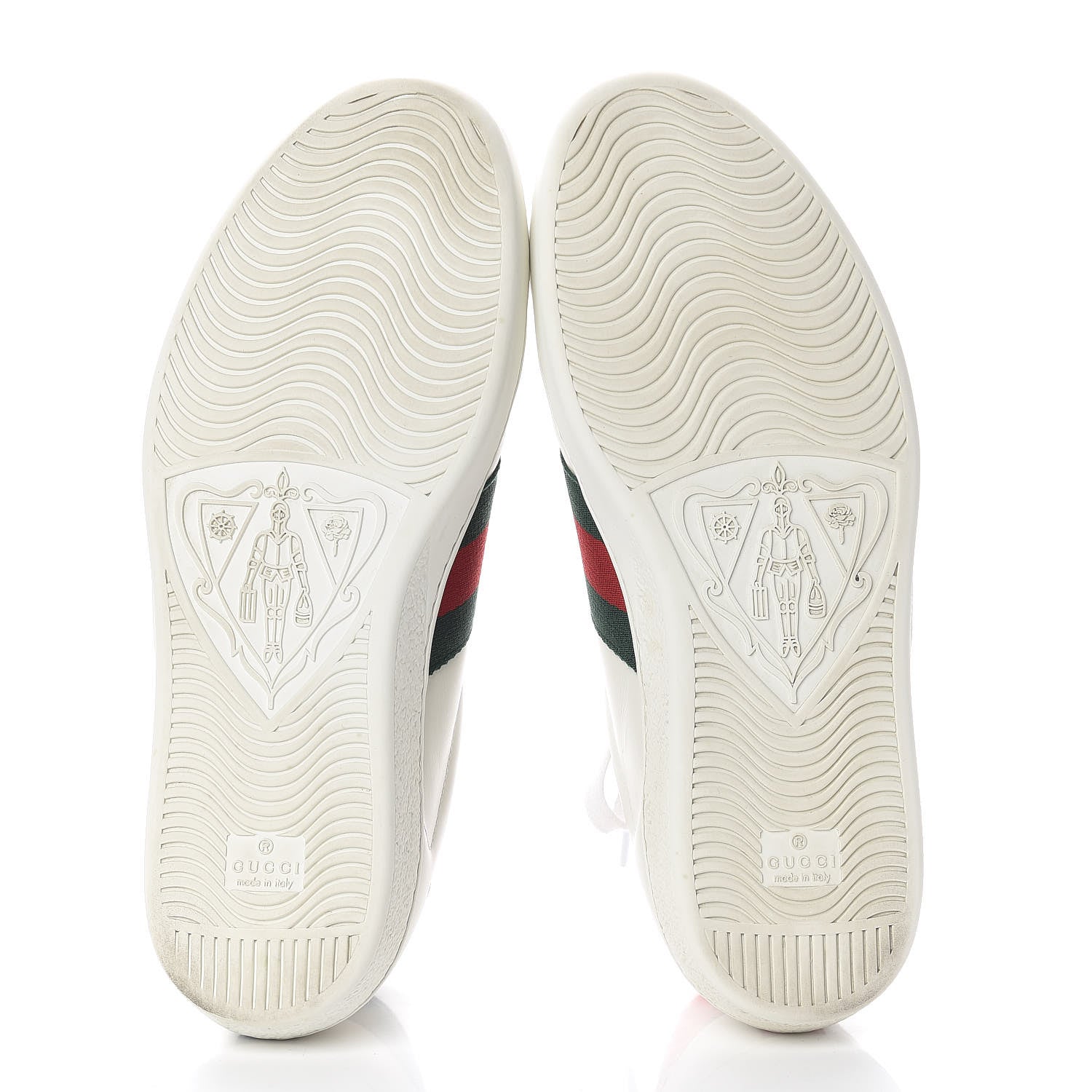 Gucci Miro Soft Calfskin Laminated Ayers Web Bee Embroidered Mens Ace Sneakers 9 White Red Flame Green 5 of 10