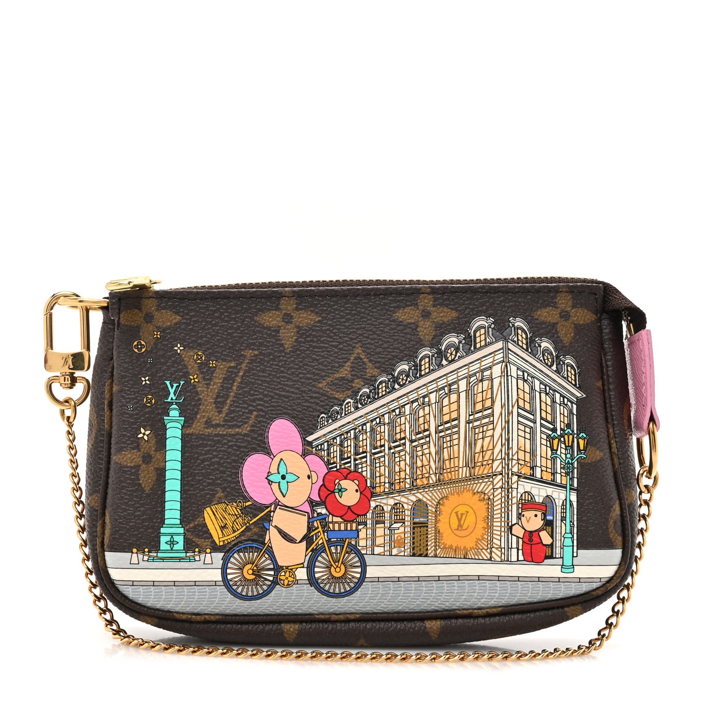 Monogram 2022 Christmas Animation Paris Mini Pochette Accessories Pink