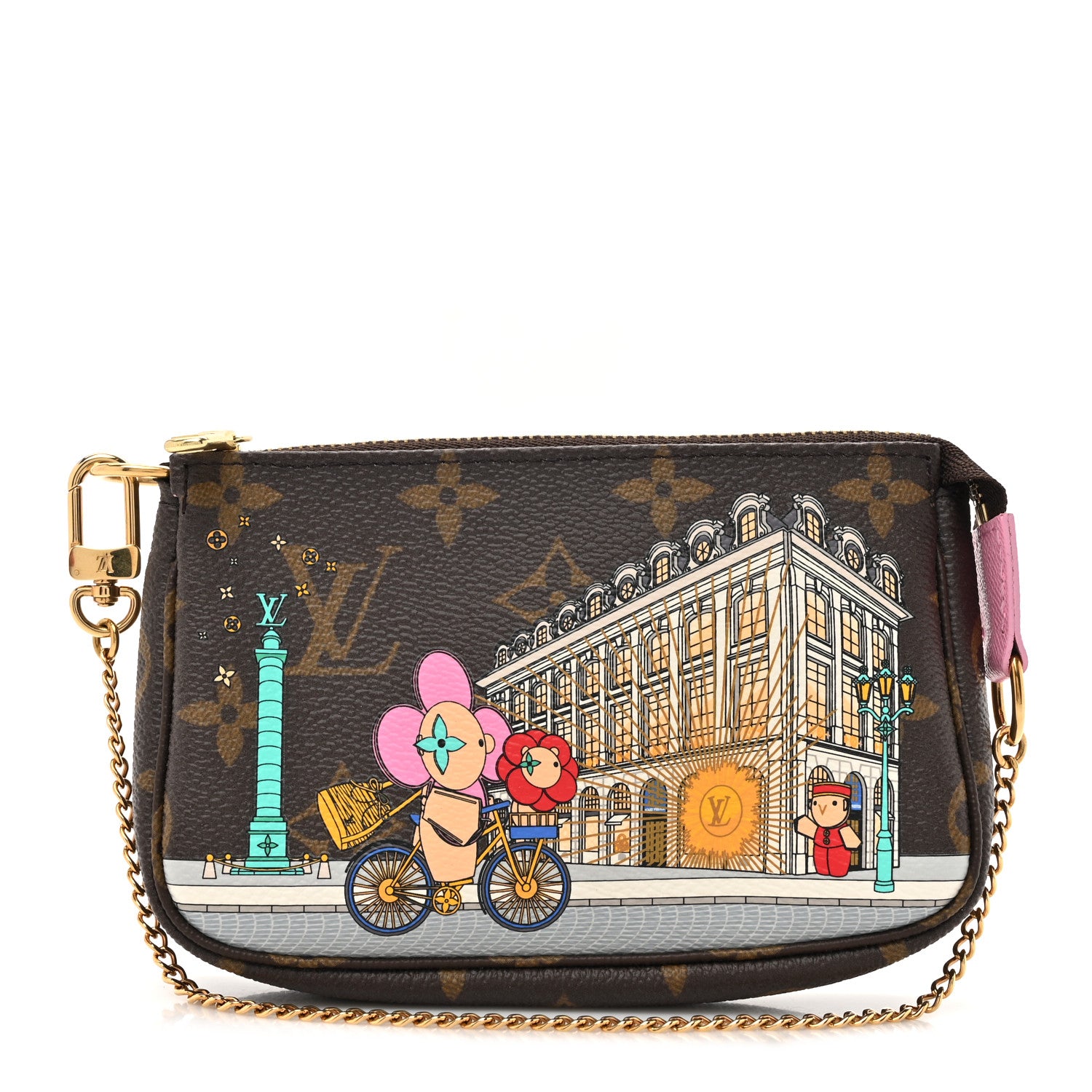 Louis Vuitton Monogram 2022 Christmas Animation Paris Mini Pochette Accessories Pink 1 of 10