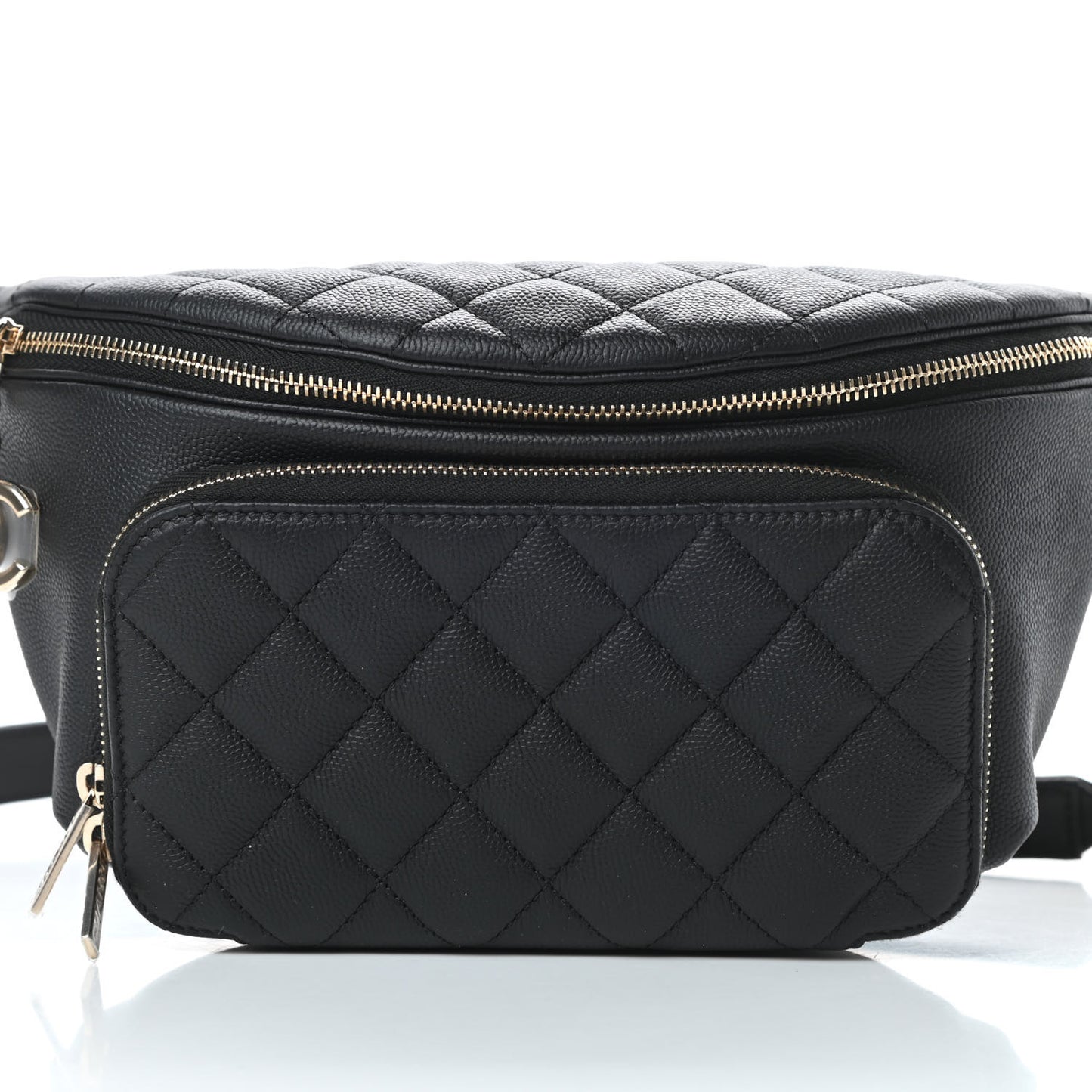 Caviar Quilted Business Affinity Waist Belt Bag Black