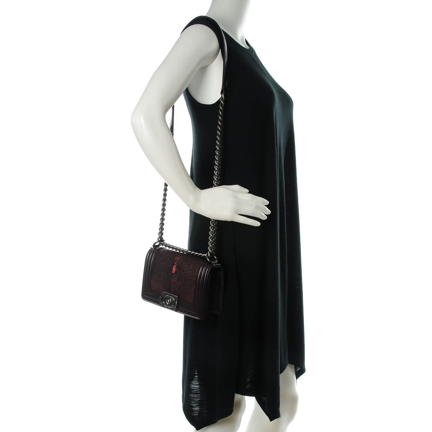 Galuchat Stingray Small Boy Flap Burgundy