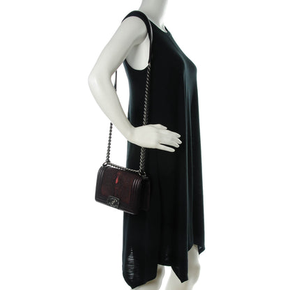 Chanel Galuchat Stingray Small Boy Flap Burgundy 2 of 15