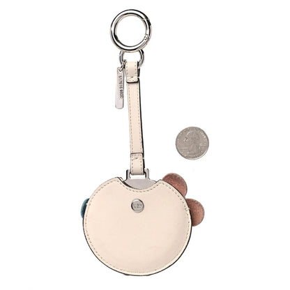 Fendi Calfskin Flowerland Mirror Bag Charm Beige Multicolor 3 of 6