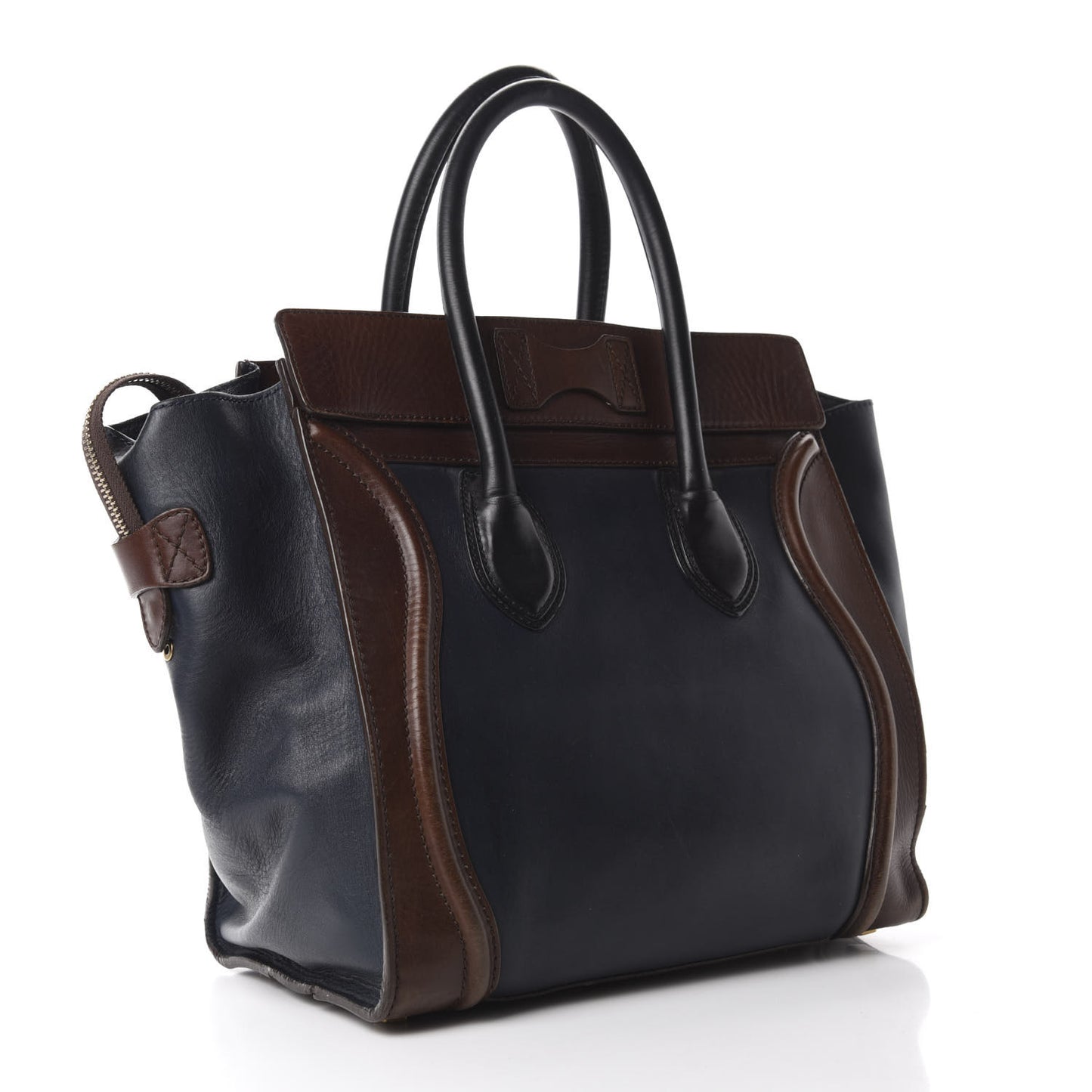 Smooth Calfskin Mini Tri-Color Luggage Navy