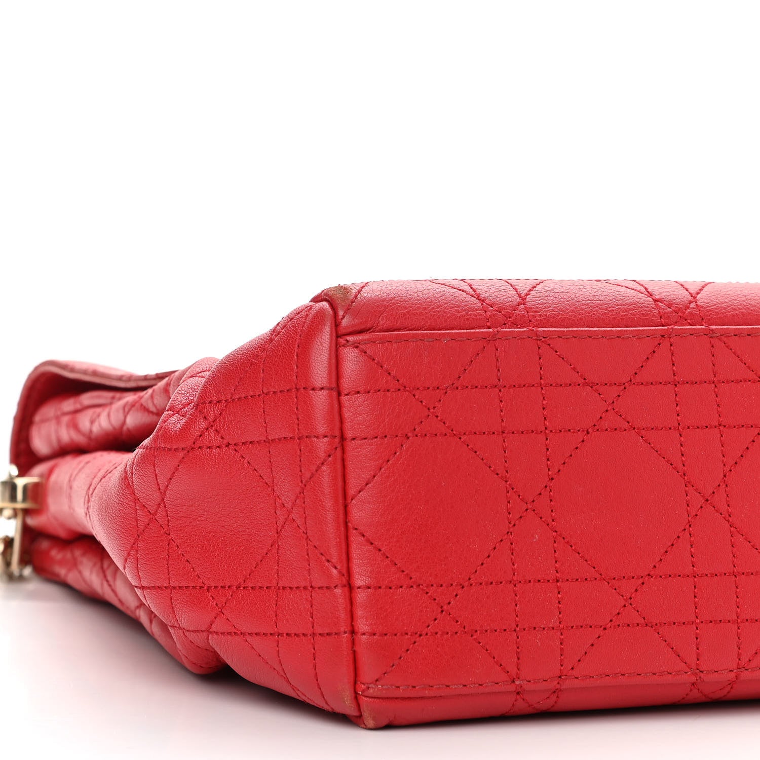 Christian Dior Calfskin Cannage Stitched Medium Diorling Red 8 of 11