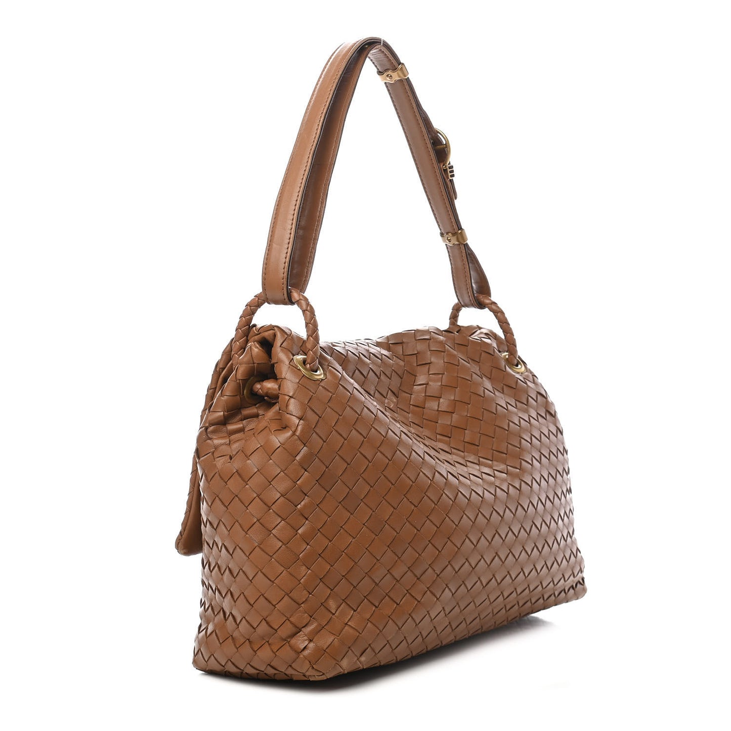Nappa Intrecciato Flap Shoulder Bag Noce