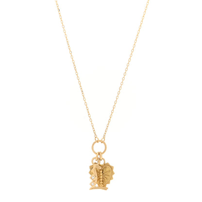 Foundrae 18K Yellow Gold Diamond True Love Reflection Initial L Drop Pendant Necklace 1 of 5
