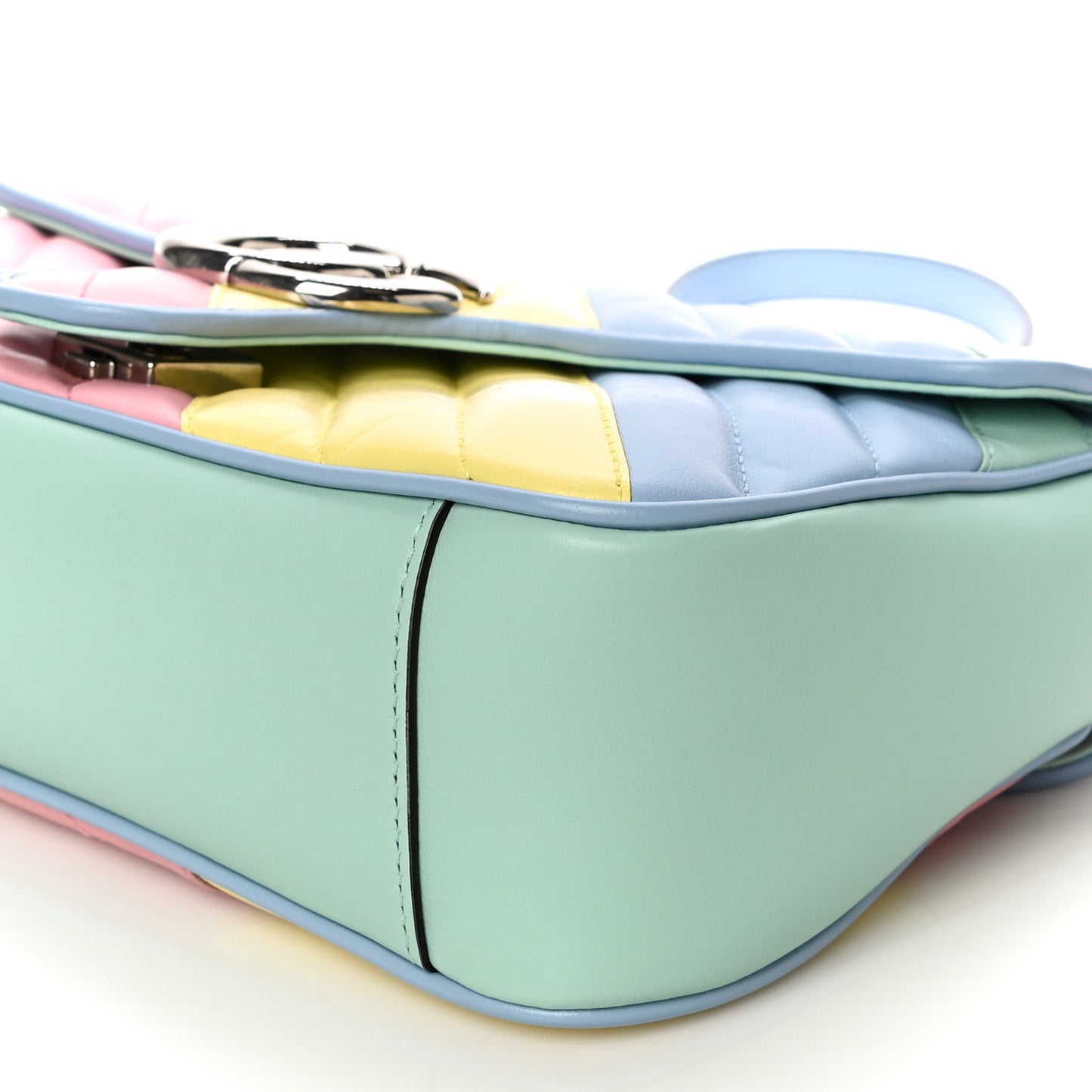 Calfskin Matelasse Diagonal Small GG Marmont Shoulder Bag Multicolor Pastel