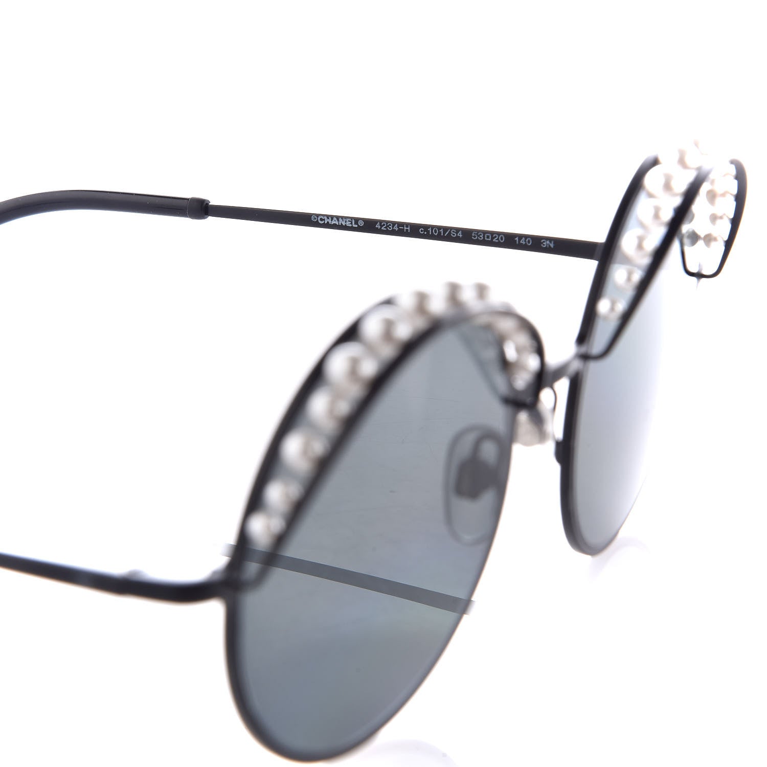 Chanel Pearl Round Sunglasses 4234-H Black 5 of 8