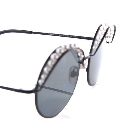 Chanel Pearl Round Sunglasses 4234-H Black 5 of 8