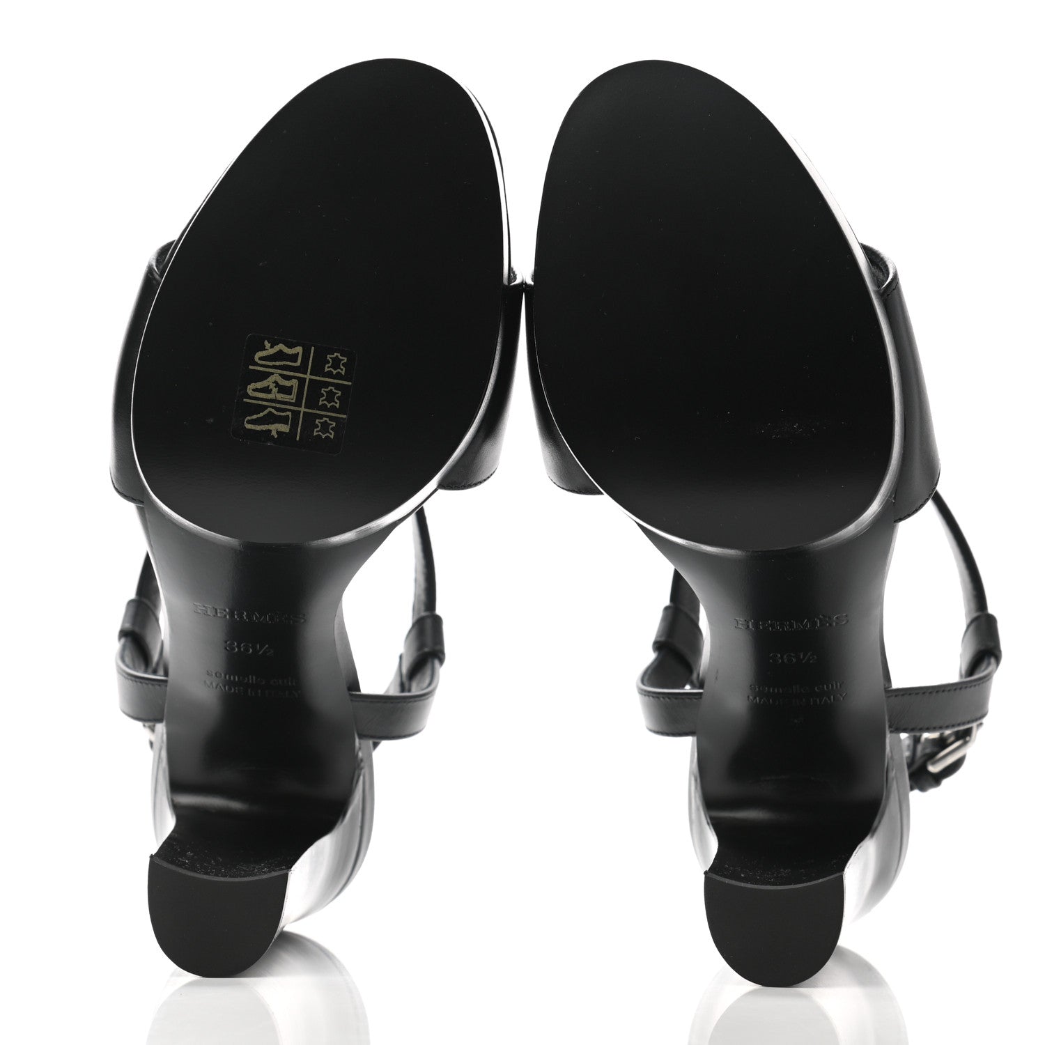 Hermes Calfskin Elancee 90 Sandals 36.5 Black 5 of 10
