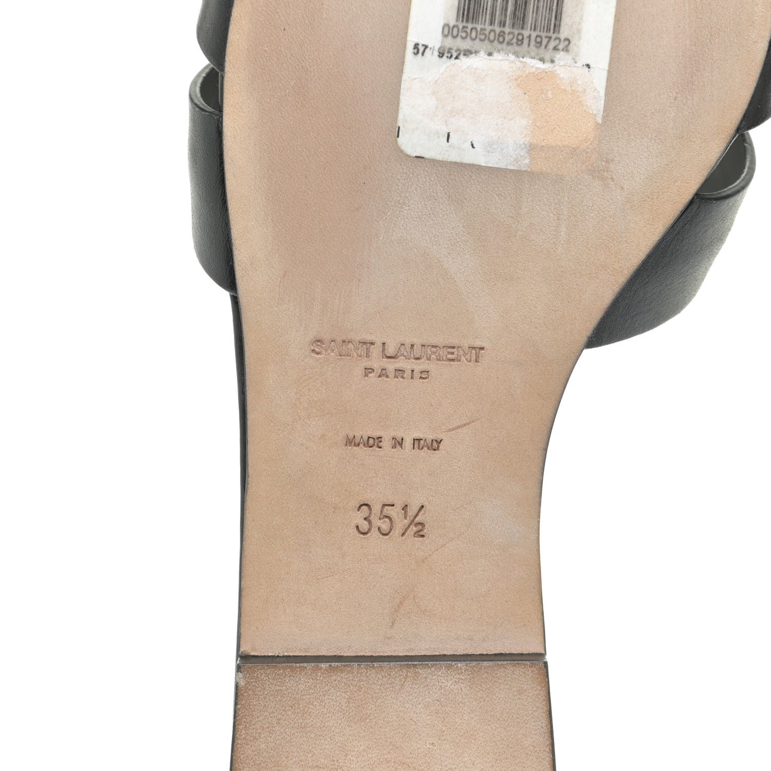 Saint Laurent Calfskin Tribute 05 Slide Sandals 35.5 Black 9 of 11
