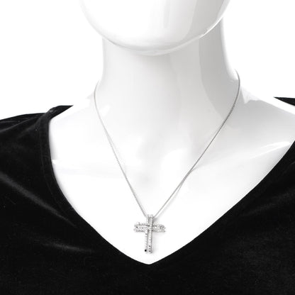 Damiani 18K White Gold Diamond Lorenzo Cross Pendant Necklace 2 of 5