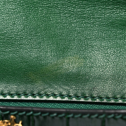 Hermes Shiny Porosus Crocodile Lydie Clutch Vert Fonce 15 of 18