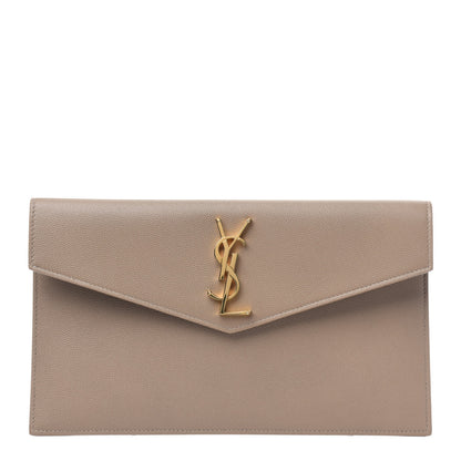 Saint Laurent Grain De Poudre Uptown Pouch Dark Latte 1 of 3