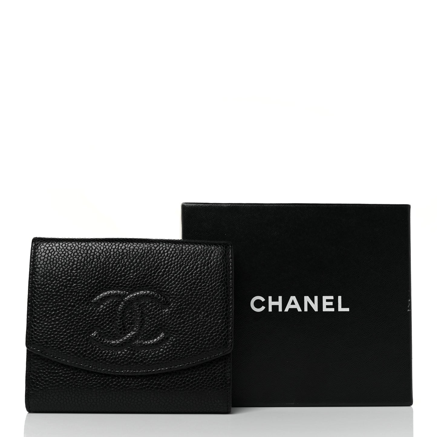 Caviar Timeless CC Compact French Wallet Black