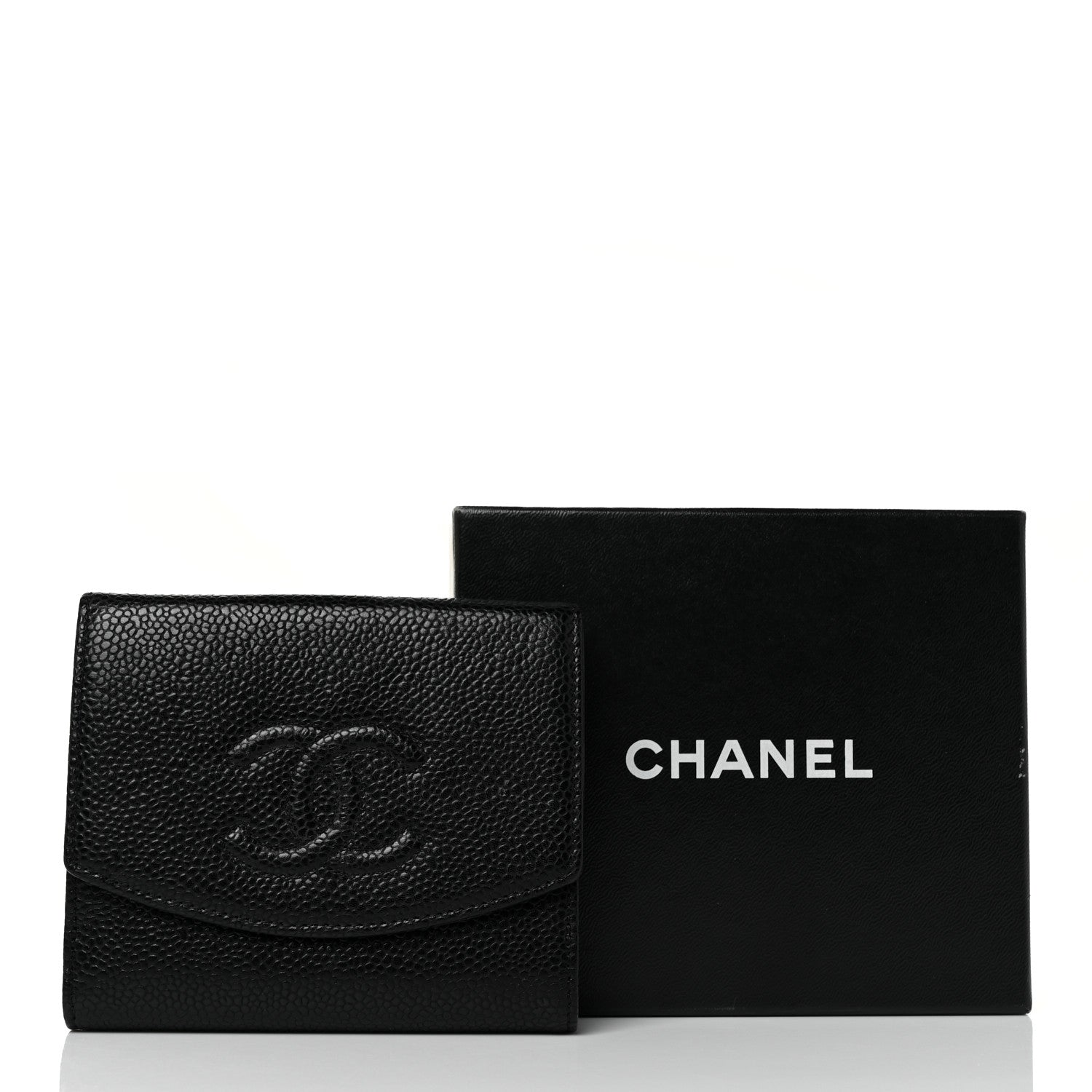 Chanel Caviar Timeless CC Compact French Wallet Black 10 of 10