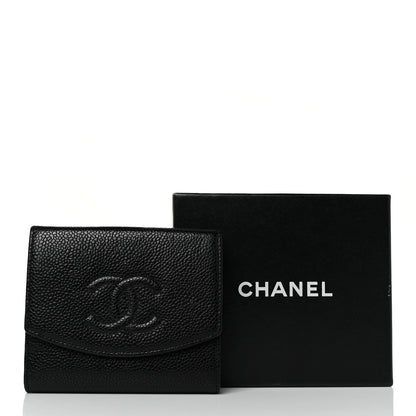 Chanel Caviar Timeless CC Compact French Wallet Black 10 of 10